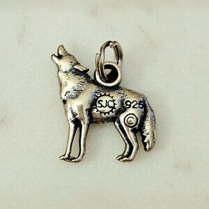 Vintage Southwestern Sterling Silver Howling Wolf Charm by SJC Sundance